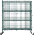 18"x60"x70" Metal Wire Green Security Heavy Duty Commercial NSF Certified Storage Unit | Mobile Wire Security Cage Kit
