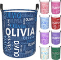 Custom Name Laundry Hamper, Personalized Laundry Basket with Name for Boys Girls Men Women Kids, Customized Name Dirty Clothes Basket Gifts for Clothes Toy Bedroom Bathroom Laundry Room Dorm
