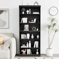 72" Wooden Book Shelf, 5 Shelf Bookcase, Modern Bookshelf with Adjustable Shelf for Home Office, Study Room, Black