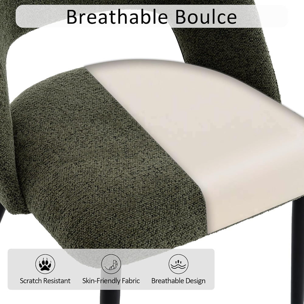 Rowill Boucle Dining Chairs Set of 4, Mordern Upholstered Fabric Dining Room ...