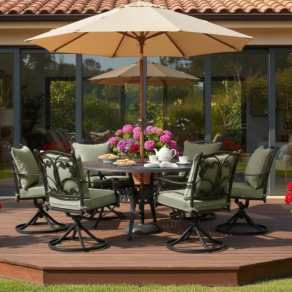 Summsun Water Resistant Outdoor Chair Cushions, Faux Linen Backrest and Deep ...