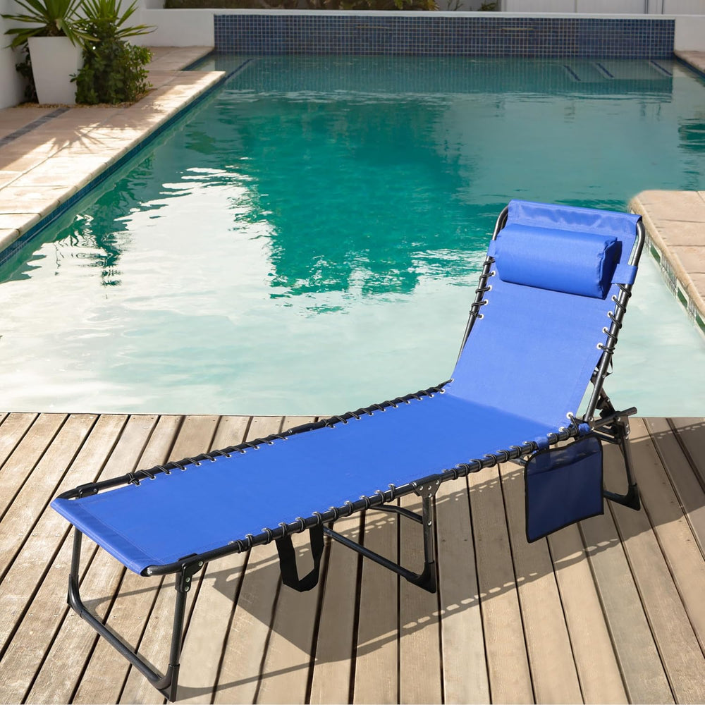 BlueWish Patio Chaise Lounge Chair, Outdoor Lounge Chairs with 5 Position Adj...