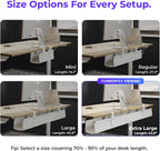 Ascrono Original No Drill Under Desk Cable Management Tray 53.9" - Premium White Fabric Cable Management Under Desk - Clamp/Screw Mount Cord Organizer - Supports Upto 66lbs - Extra Large