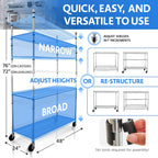 4000 LBS Heavy Duty Metal Shelving Unit – 36x18x76 NSF 5-Tier Wire Rack with Wheels, Adjustable Garage Storage Shelves, Chrome Wire Shelving for Kitchen, Warehouse, Bakers Rack – Crescent