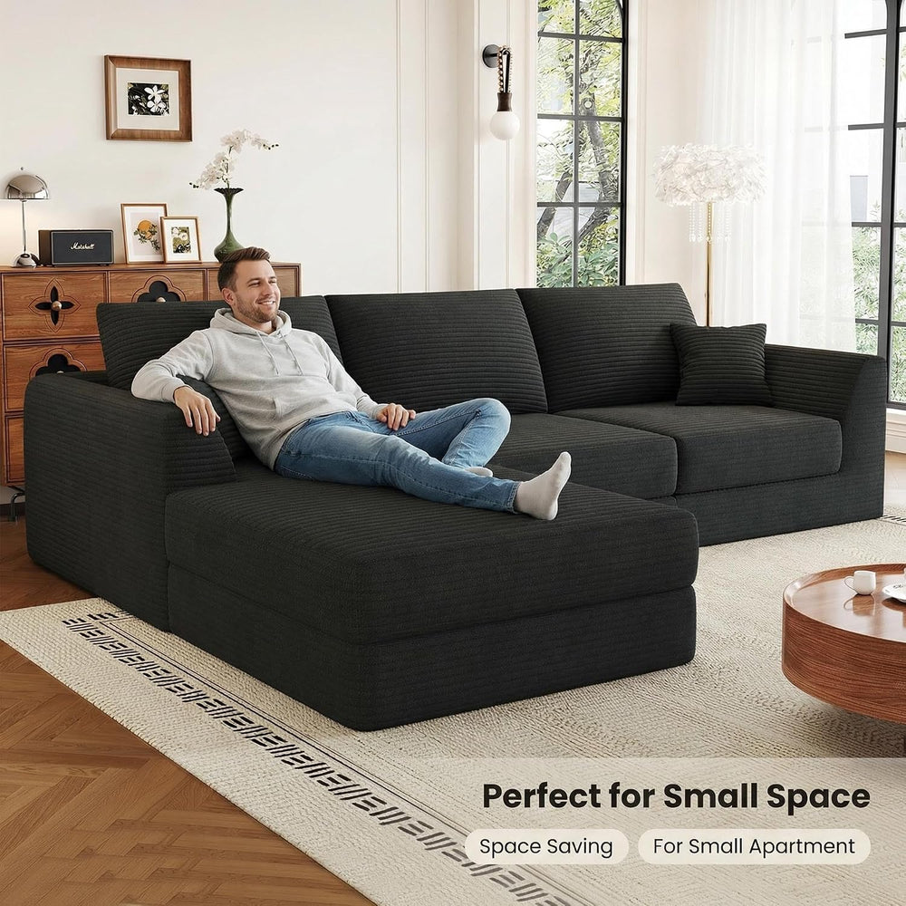 106” Modular Sectional Sofa, Cloud Sectional Couch with Deep Seat, Modern Mod...