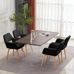 Mid Century Modern Dining Chairs Set of 4 & 2 & 6 Comfy Accent Chair Upholstered Kitchen Dining Living Room Chairs for Bedrooms Waiting Room Home Arm Desk Chair No Wheels (Wool Black, 4)
