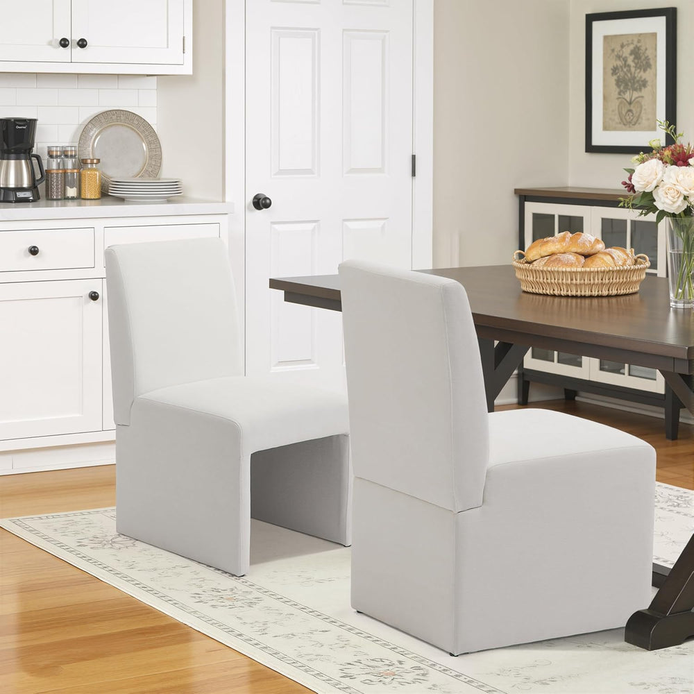 RNKSFX Modern White Upholstered Dining Chairs Set of 2, Kitchen & Dining ...