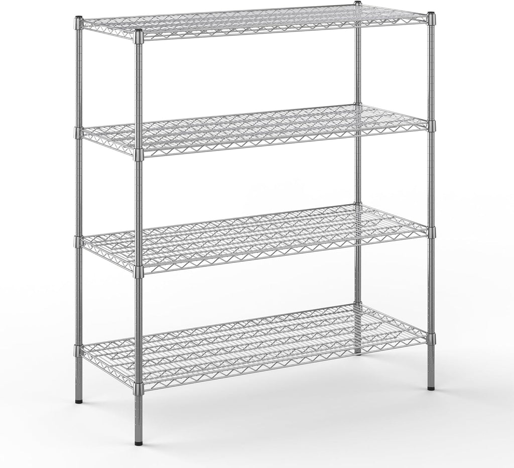 21" Deep x 48" Wide x 54" Height Wire Shelving Kit | 4-Tier | NSF Commercial Storage Rack Unit