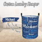 Custom Name Laundry Hamper, Personalized Laundry Baskets with Name for Boys Girls Women Men, Customized Collapsible Dirty Clothes Hamper Easy Storage Gifts for Bedroom Bathroom Living Room