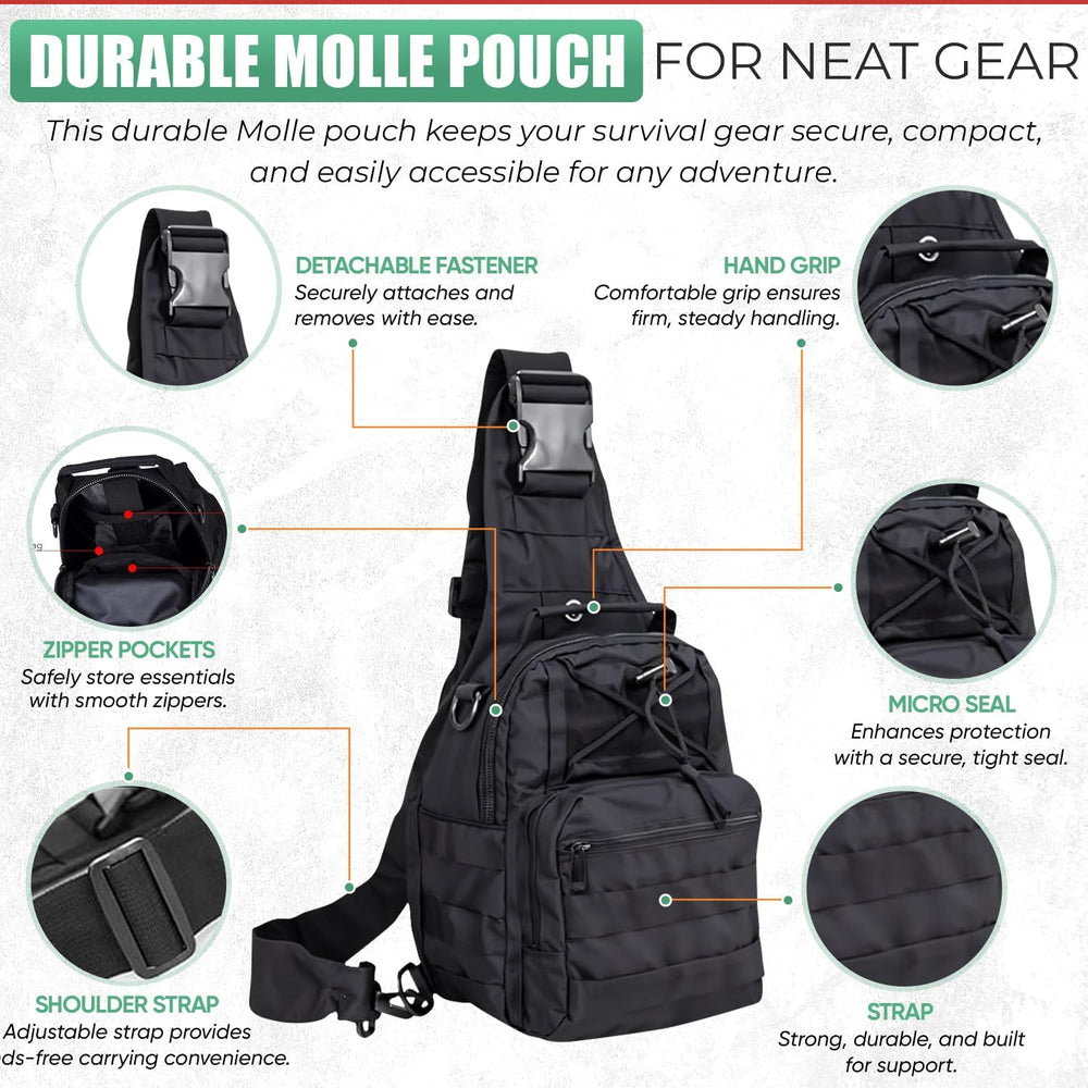 Survival Kit Emergency Supplies 298 Pcs - First Aid, Tactical Shovel, Compass...
