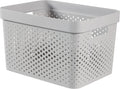 Curver Storage Box Infinity with Dot Pattern, Light Grey, 17 Litre