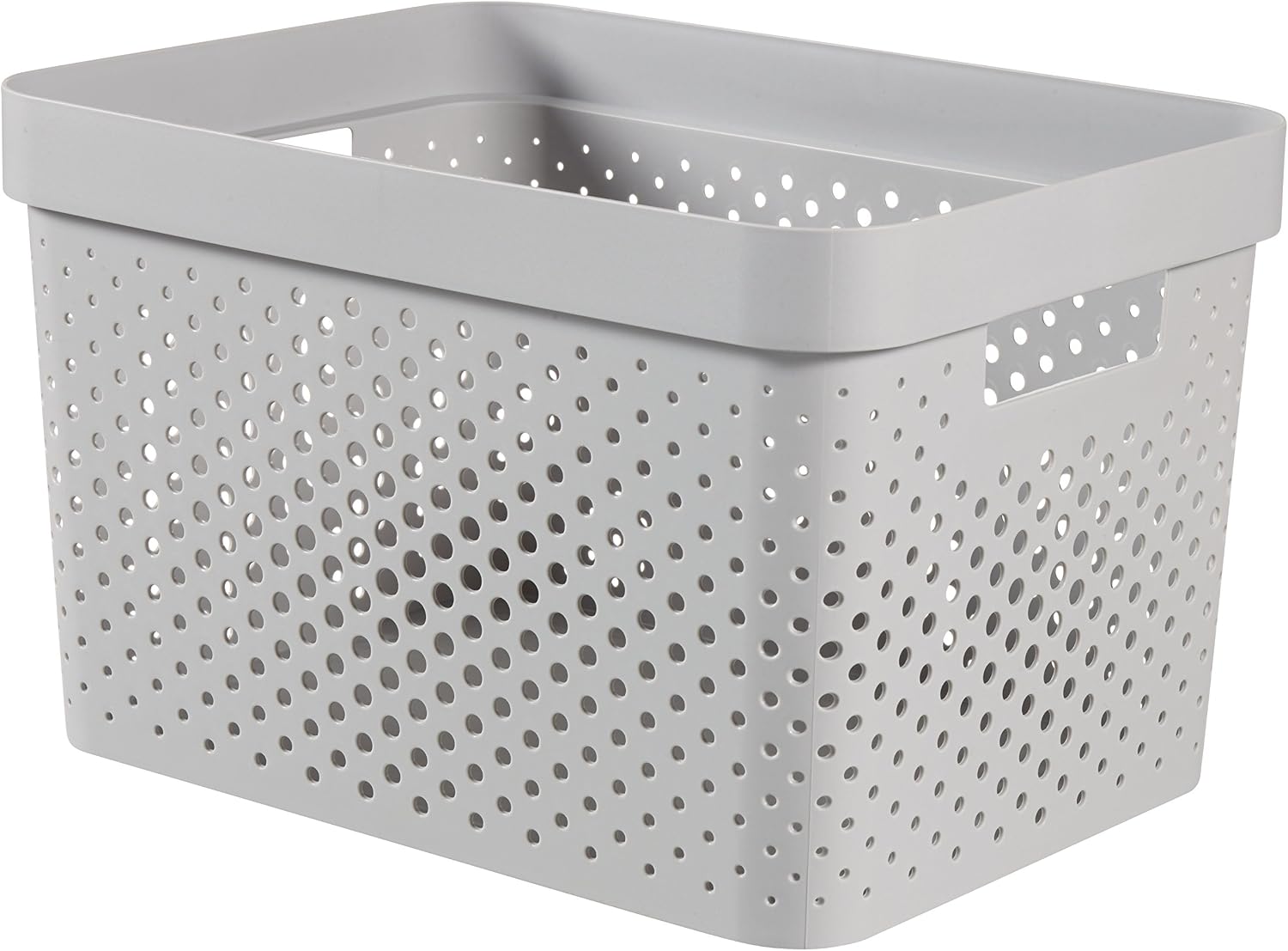 Curver Storage Box Infinity with Dot Pattern, Light Grey, 17 Litre