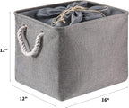 combocube 16 x 12 x 12 Inch Fabric Storage Bins for Shelves, Linen Storage Organizer Storage Basket with Ropes for Laundry, Home, Closet, Office, Clothes, Toys Organizer