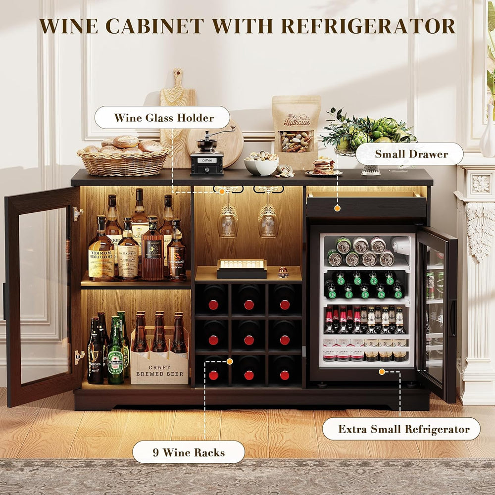 BROTTAR Large Coffee Bar Cabinet with Fridge (Fridge Included) | Liquor Wine ...