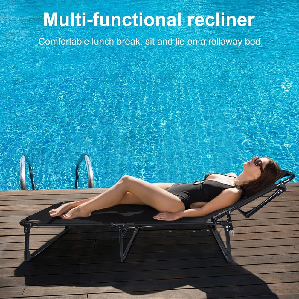 Chaise Lounge Chair | Outdoor Tanning Chair with Pillow[4 Positions] | Heavy ...