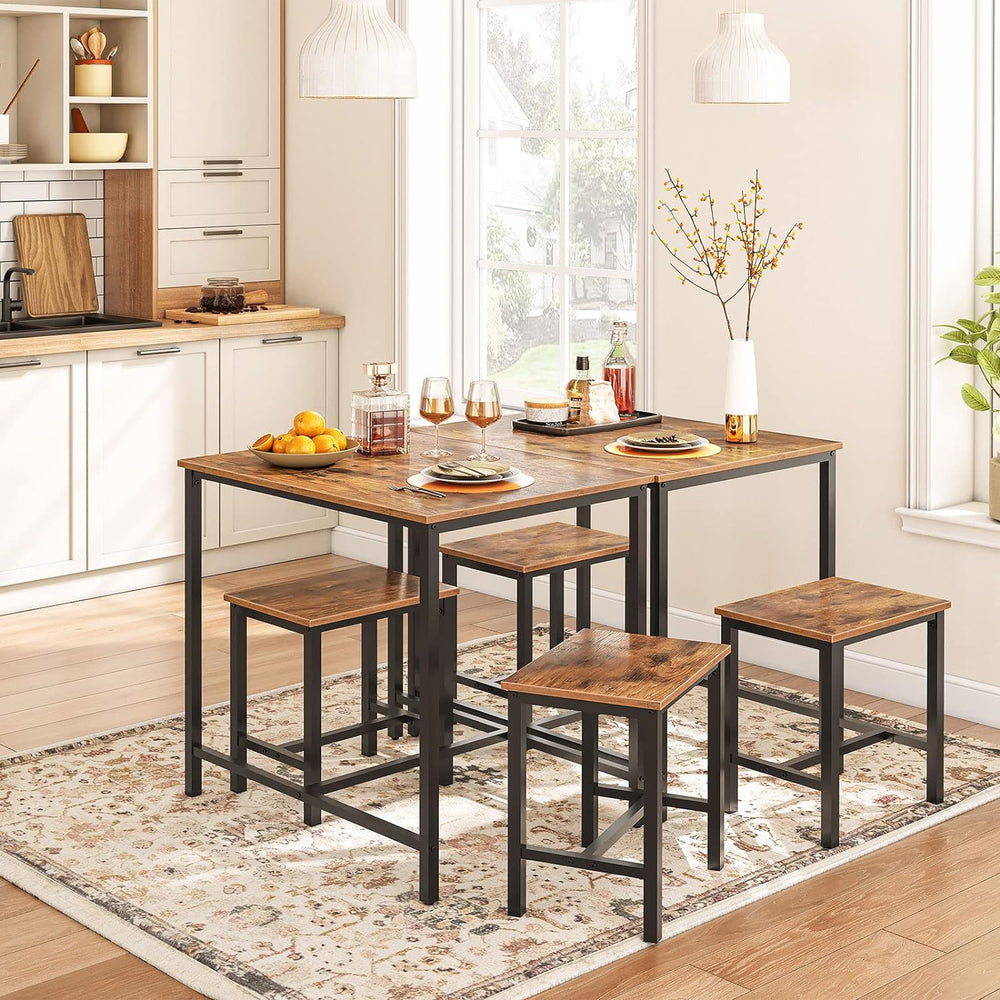 HOOBRO 3-Piece Industrial Dining Table Set, Kitchen Table, Space Saving Dinet...