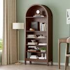 70" Tall Arched Shoe Cabinet, 7-Tier Shoe Rack with 3 Adjustable Shelves, Large Freestanding Shoe Organizer for Entryway, Closet, Hallway, Living Room (Walnut Brown)