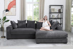 Evan L Shape sectional Sofa for Living Room, Apartment, Bedroom, Office