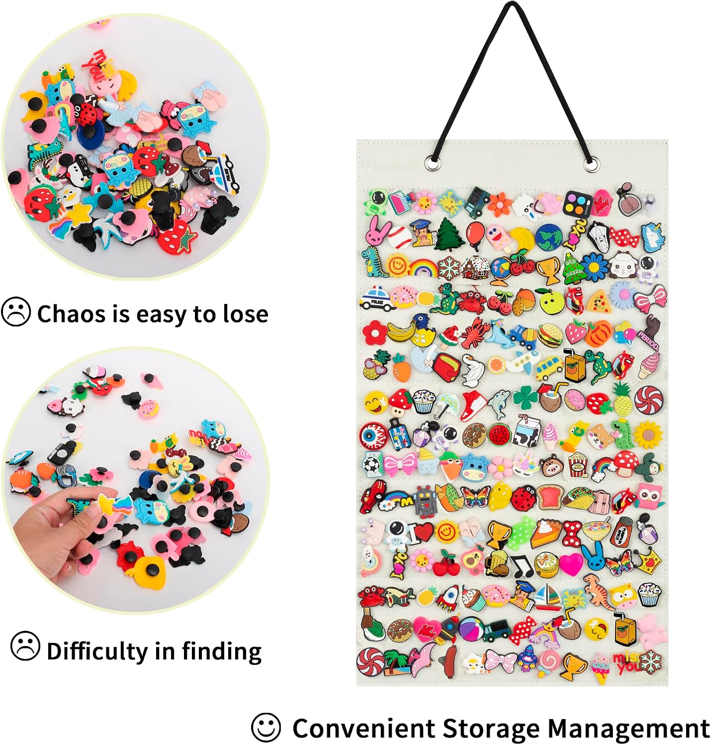 PACMAXI Hanging Shoe Charm Holder with 184 Holes