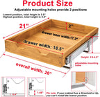 DINDON 1 Tier Pull Out Cabinet Organizer (20" W x 21" D) Single Tier Heavy Duty Slide Out Wood Drawer Under Sink Shelf Organization Storage