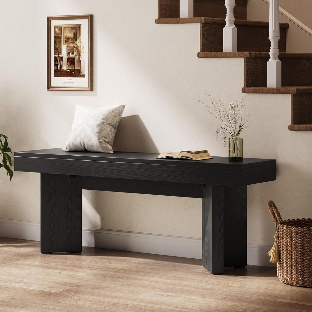 Tribesigns 47" Wooden Entryway Bench | Farmhouse Indoor End of Bed Bench...