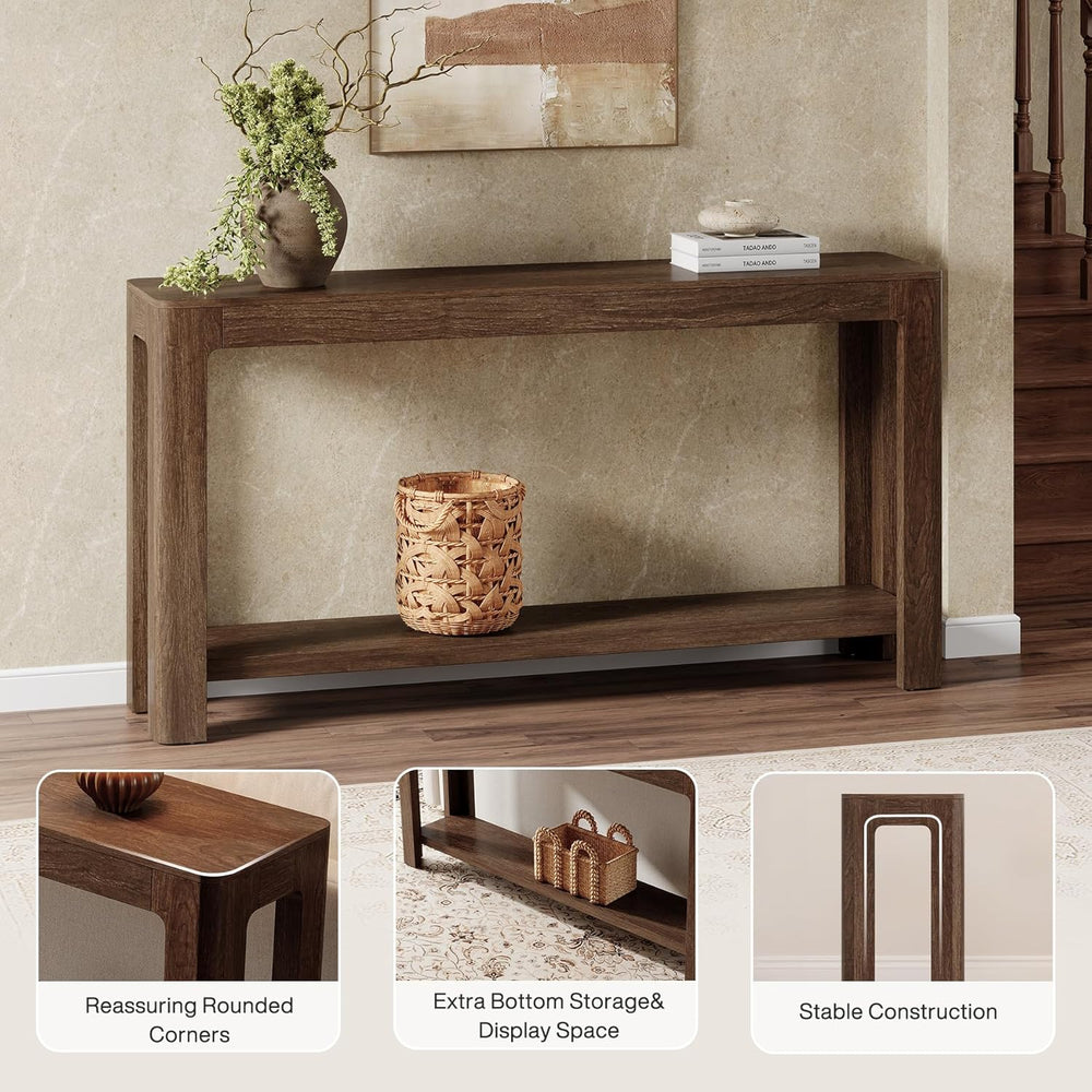 Tribesigns 63 Inch Entryway Console Table, 2-Tier Farmhouse Narrow Sofa Table...