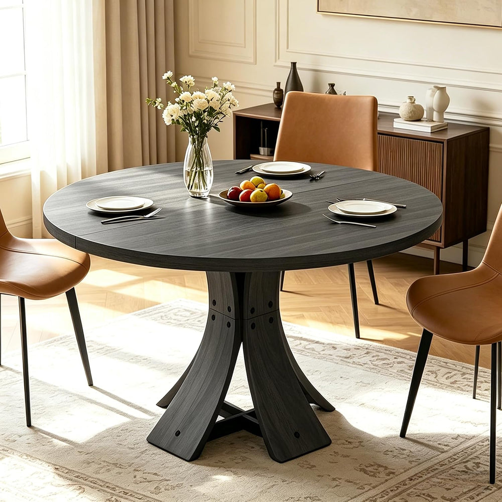 43.3" Round Dining Table for 4-6 People, Farmhouse Kitchen Table for 4-6...