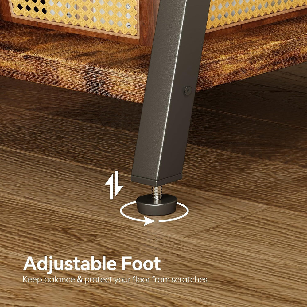 SIde Table with Charging Station, Small End Tables with Lucky 7 Metal Shape, ...