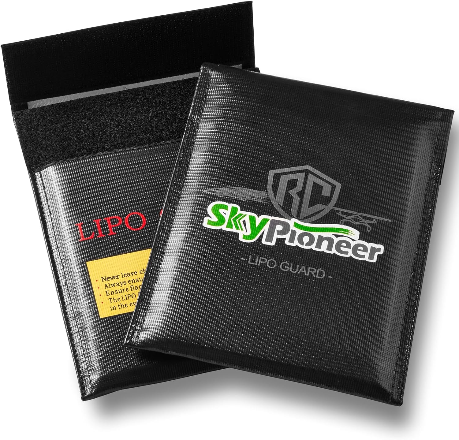 2 Pack Lipo Safe Bags, Fire Retardant Lipo Battery Bag, 6.9''x9'' Black, Fireproof Explosion-proof Sack for Charging and Storage