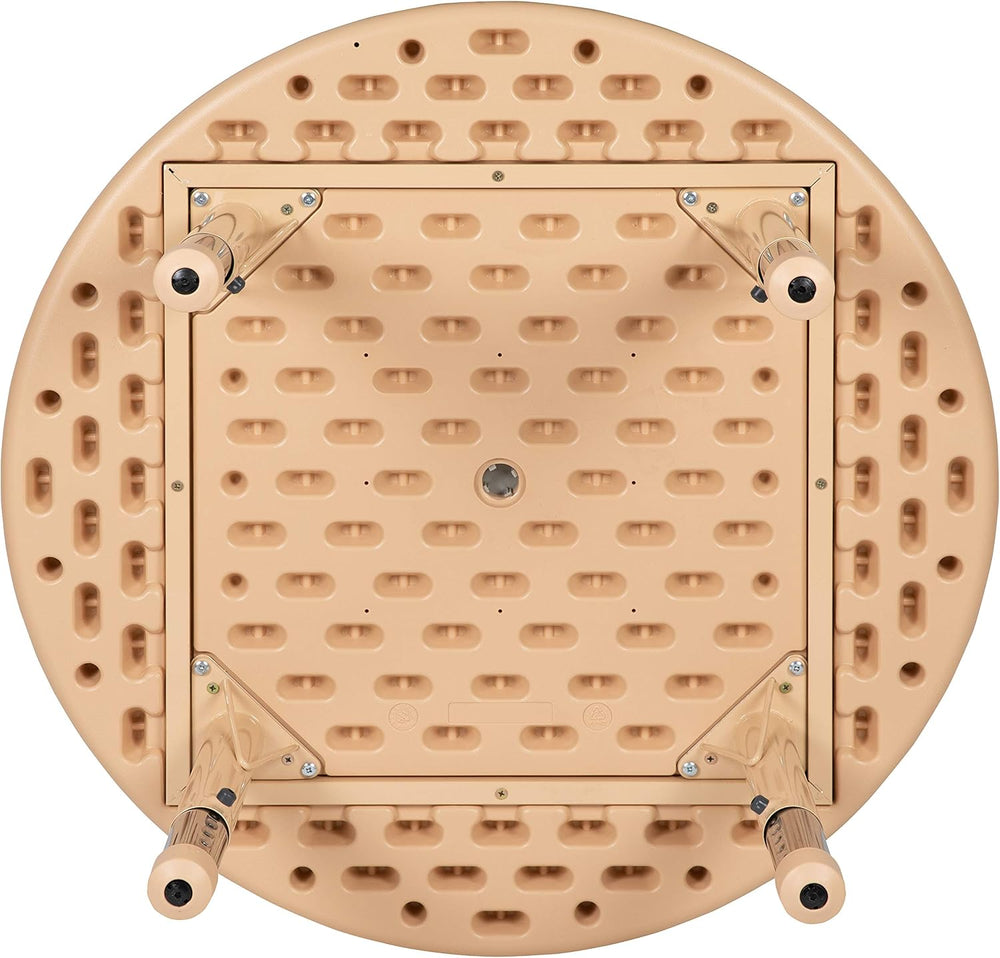 Flash Furniture 33 in Plastic Adjustable Round Activity Table, Natural