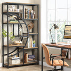 Tribesigns Industrial Bookshelf Bookcase with 9 Open Shelf (Light Oak) | 5-Tier Freestanding Tall Bookshelves, Etagere Display Shelf Storage Organizer, Perfect for Living Room, Bedroom