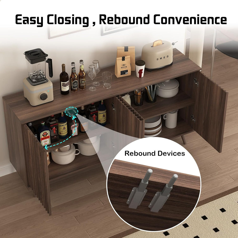 59" Buffet Cabinet with Storage, Modern Kitchen Buffet Sideboard with 4 ...