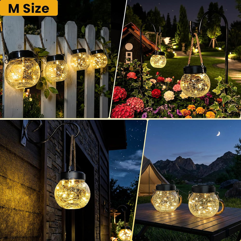ROSHWEY 4 Pack M Size Solar Lantern Gifts for Women, Hanging Garden Decor Sol...