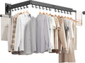 Wall Mounted Clothes Hanger,Clothes Drying Rack,Laundry Drying Rack,Drying Rack Clothing,Laundry Hanger Rack,Retractable Dryer Racks,Collapsible, Aluminum,can be Fold Upward & Left & Right