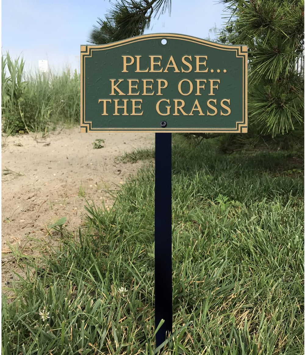 SmartSign “Please… Keep Off The Grass” GardenBoss Statement Plaque | 5.75&quo...