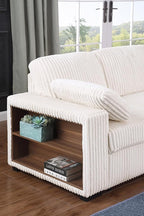 Eafurn Oversized Convertible U Shaped Sleeper Sectional Sofa Pull Out Couch Bed, 6 Seater Corduroy Upholstered Pullout Lounge Sofa Couch Sofabed w/Storage Chaise, Shelves for Living Room Apartment