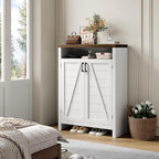 6-Tier Shoe Cabinet with Doors,Farmhouse Shoe Storage Cabinet,White | Narrow Shoe Cabinet with Adjustable Shelves, Large Capacity Wooden Shoe Rack Organizer for Entryway, Hallway, Living Room