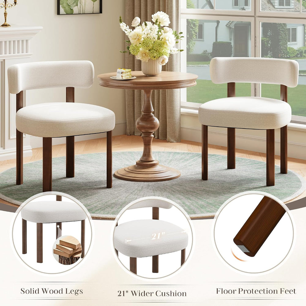 Wooden Dining Chairs Set of 6, Upholstered Kitchen Chairs with Solid Wood Leg...