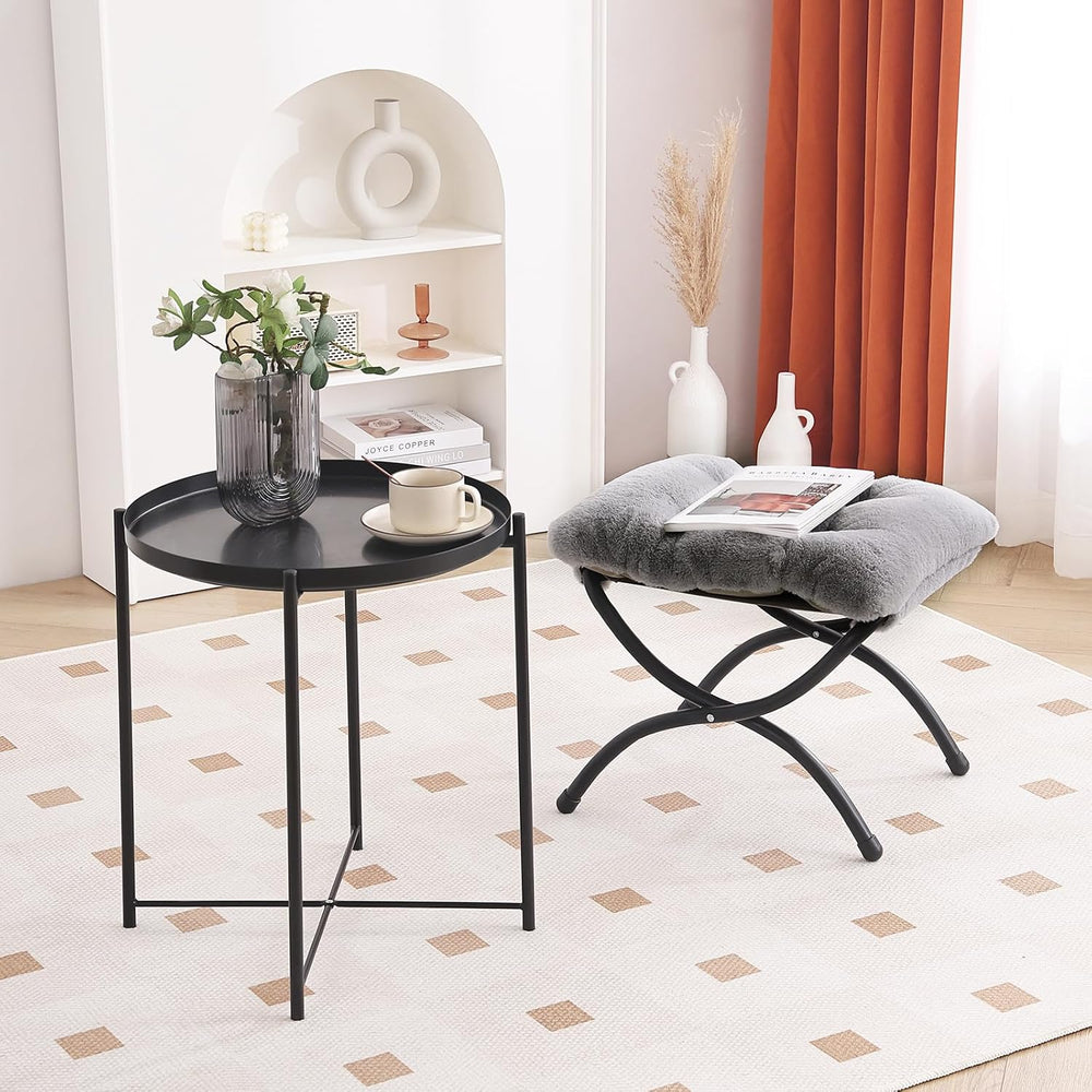 Folding Ottoman, Foldable Footrest Stool, Portable Small Foot Stool for Couch...