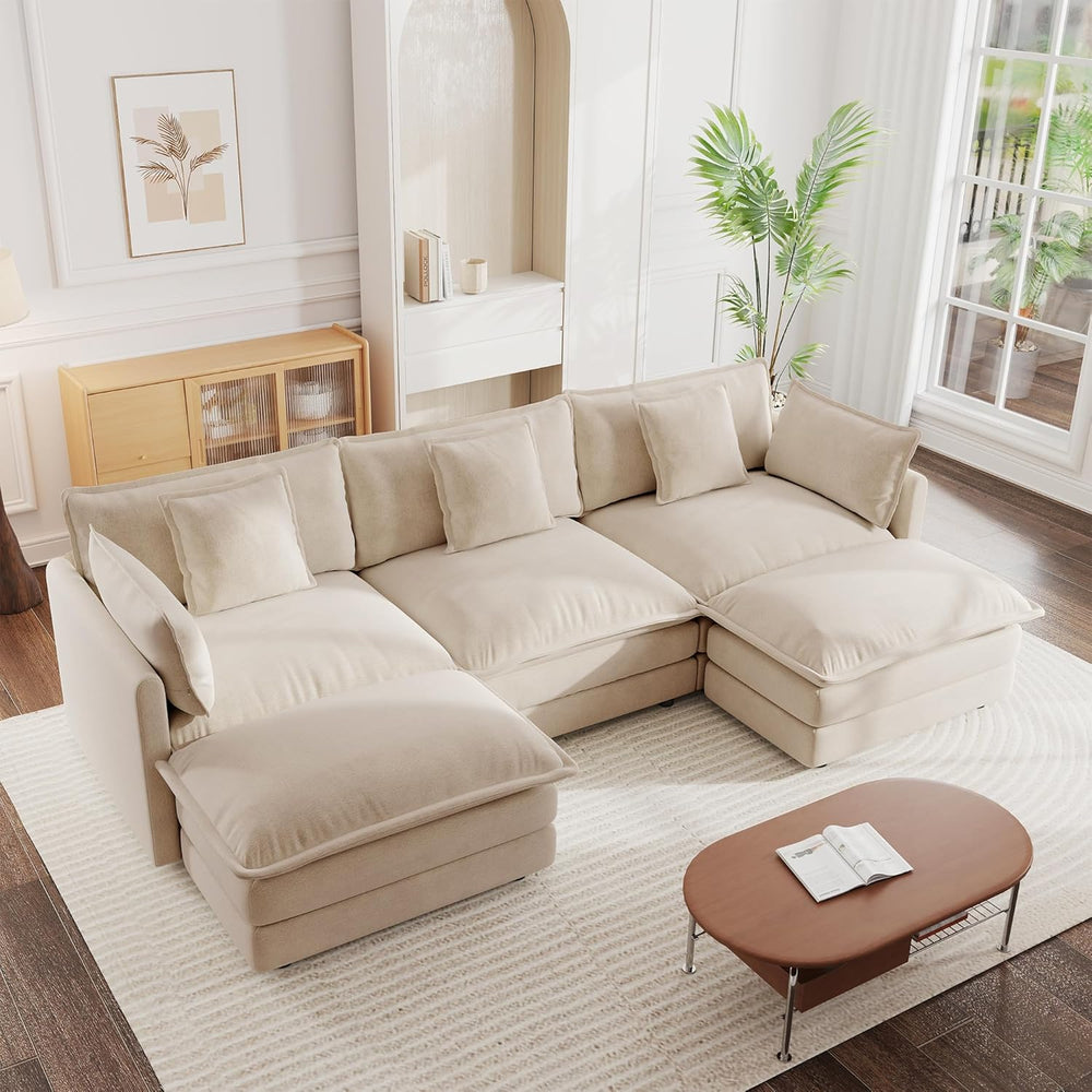 mikibama Modular Sectional Sofa, 111.5 Inch U Shaped Couch Set for Living Roo...