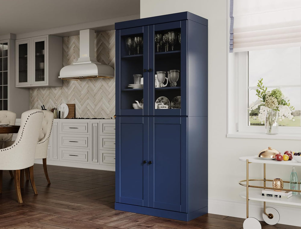 Palace Imports Solid Wood Tall Pantry Cabinet – 71.5" H x 32" W – N...