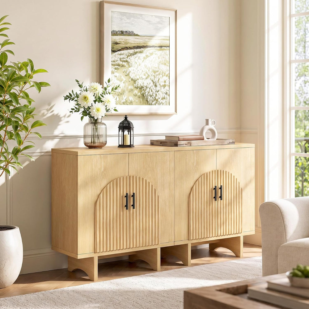 Welzona Sideboard Buffet Cabinet With Storage, Accent Cabinet, Natural