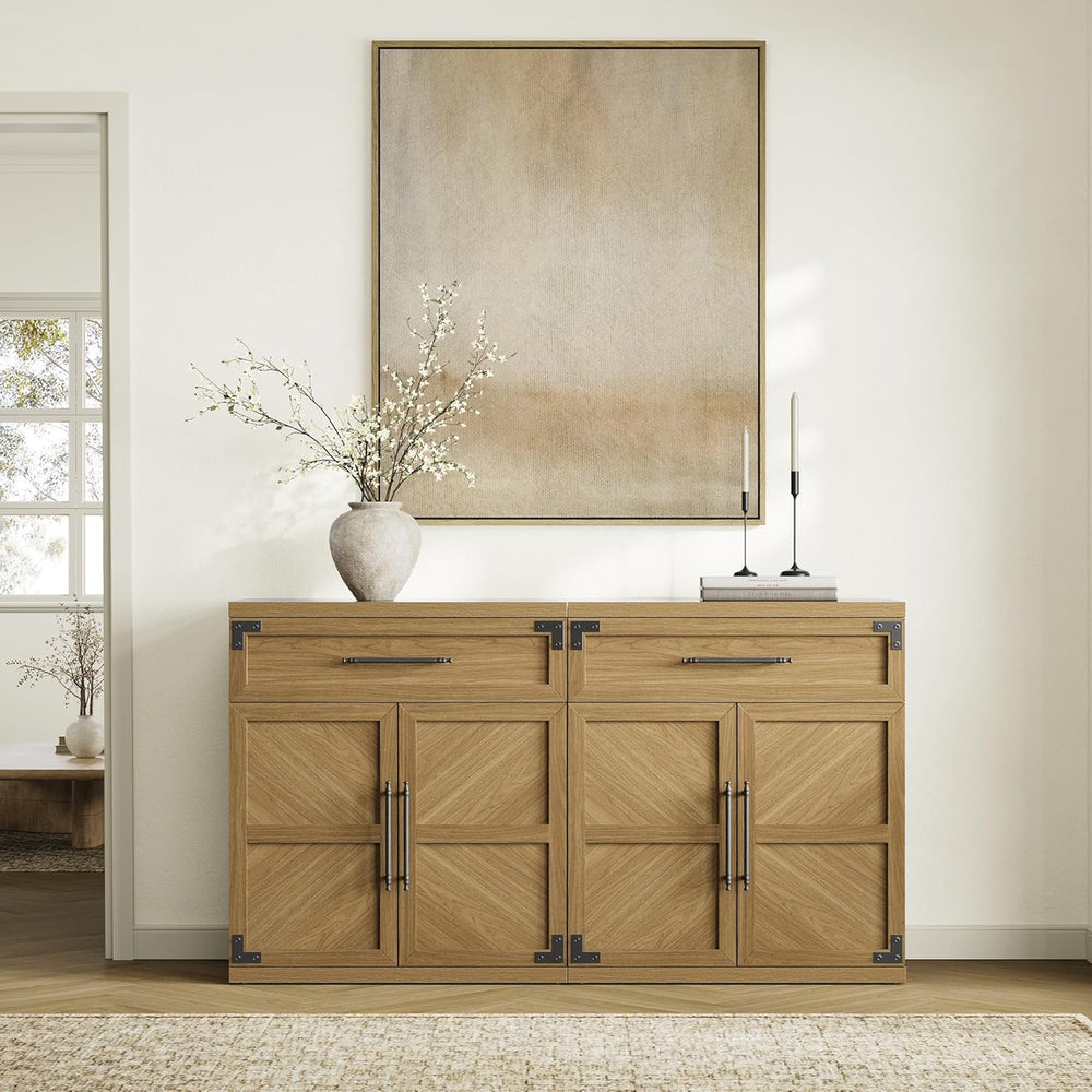 SICOTAS Buffet Cabinet with Drawer - Modern Sideboard Cabinet with Storage, W...