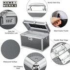 Storage Lock Box with Combination code, Lockable Medicine Storage Case, Empty First Aid Box, Security Lock Box, Multipurpose Lockbox for Home and Outdoor Use (Gray, Large)