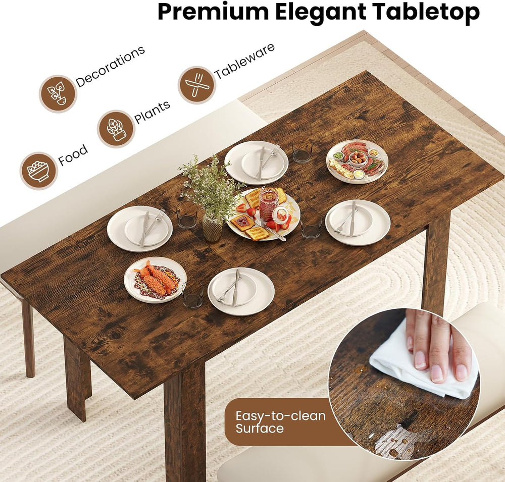 Giantex Extendable Dining Table for 4/6/8, 47"-62" Farmhouse Kitche...