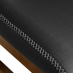 SyMax Dining Chairs Set of 4, Faux Leather Dining Room Chairs with Stitched Edge Trim and Sturdy Wood Legs, Modern High-End Kitchen Side Chairs for Bedroom, Living Room, Black