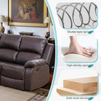 Recliner Sofa Set Couches for Living Room Chair Semi PU Fabric Living Room Furniture Sets, Adjusted Loveseat Reclining Couch Furniture Sofa Set for Theater Seating, 3-Seater, Dark Brown