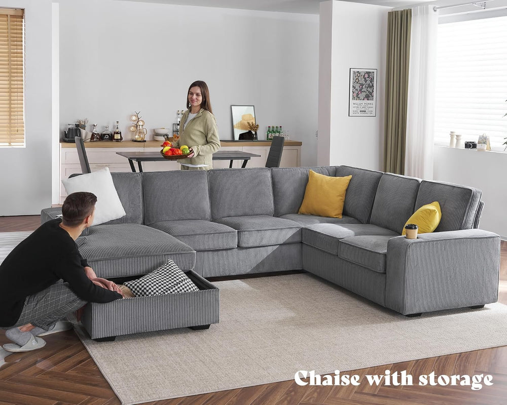 112" Sectional Couch, U Shaped Couch with Storage, Couches for Living Ro...