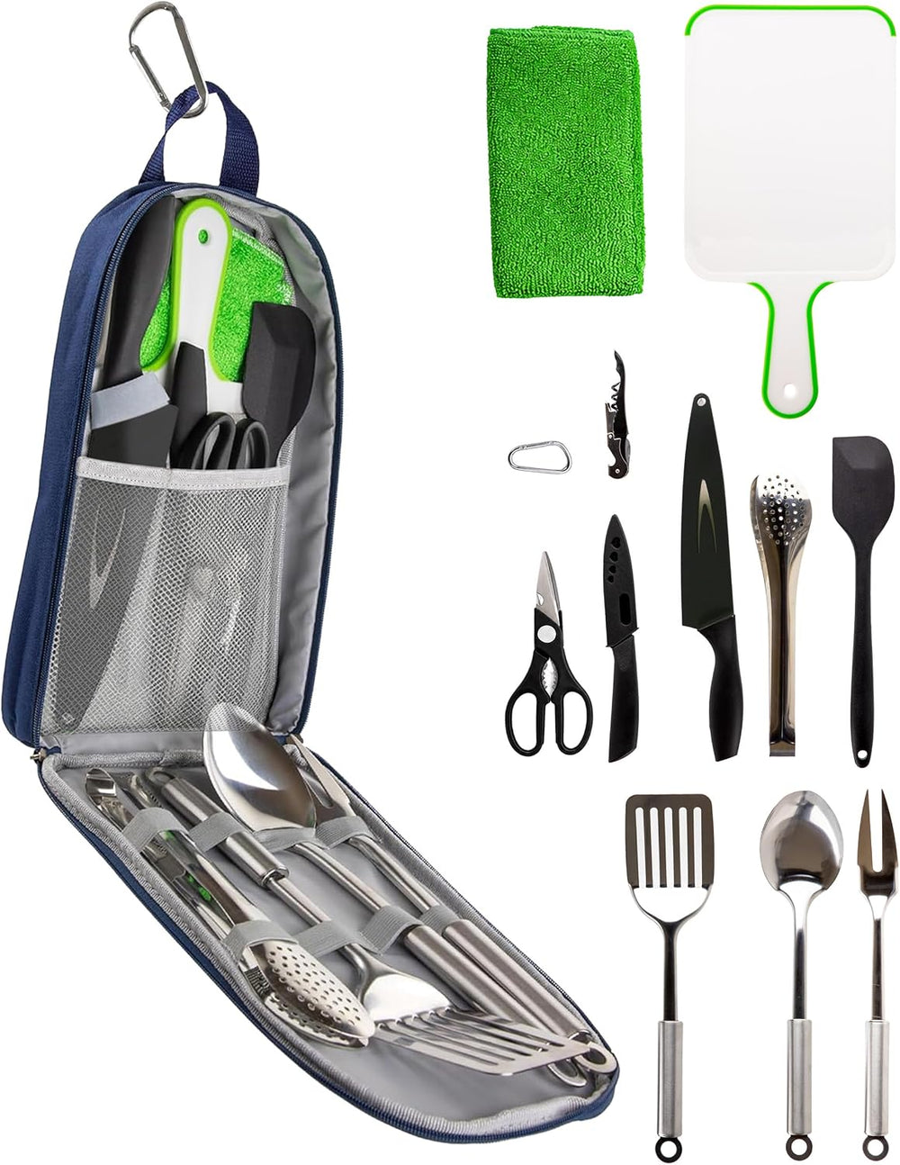 Life 2 Go 12 Pcs Camp Cooking Utensil Set & Outdoor Kitchen Gear Cookware...