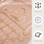 ZEDODIER 4 Pack Tank Top Hanger Space Saving, Bra Hangers for Closet Organizer, Hanging Bra Organizer Tank Tops Holder with 32 Hooks, Metal Closet Organizers and Storage Small Space Solutions, Gold